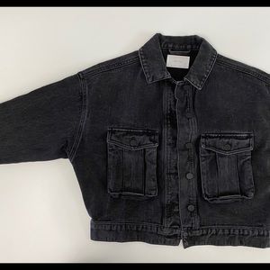 OAK + FORT Black Denim Jacket